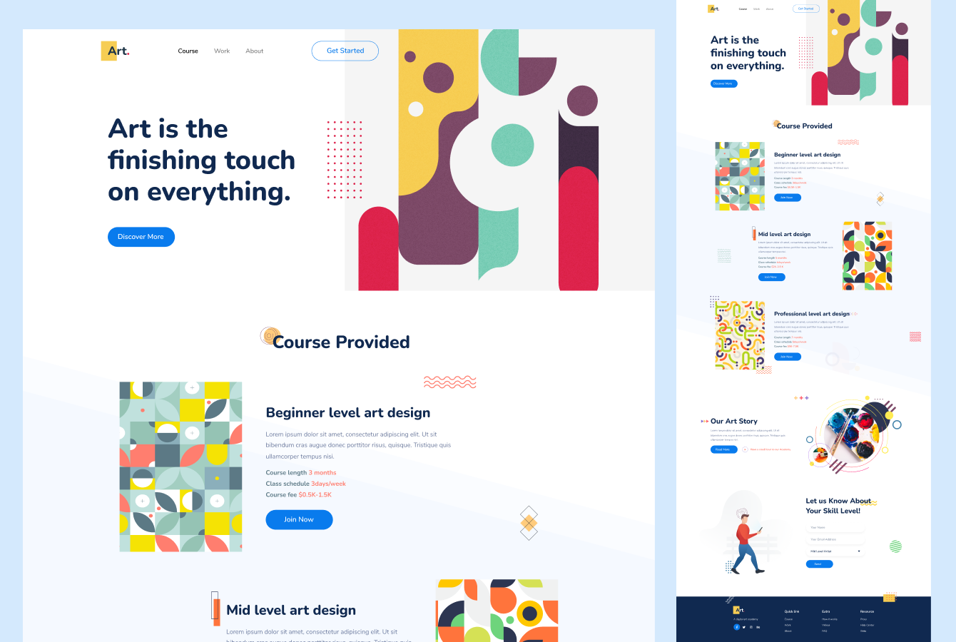 Art school  Design Landing Page