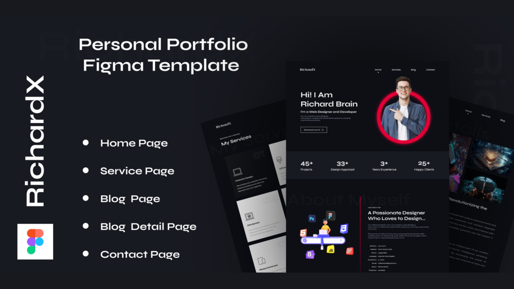 RichardX - Personal portfolio figma template