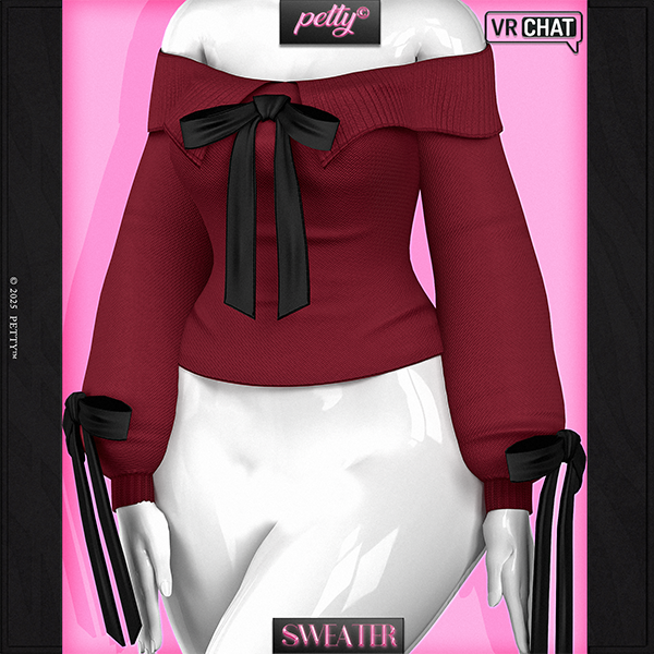 125꒰ა 🎀 ໒꒱ BOW SWEATER | VRCHAT VTUBE 3D GAME ASSET BY PETTY by PETTY STORE©