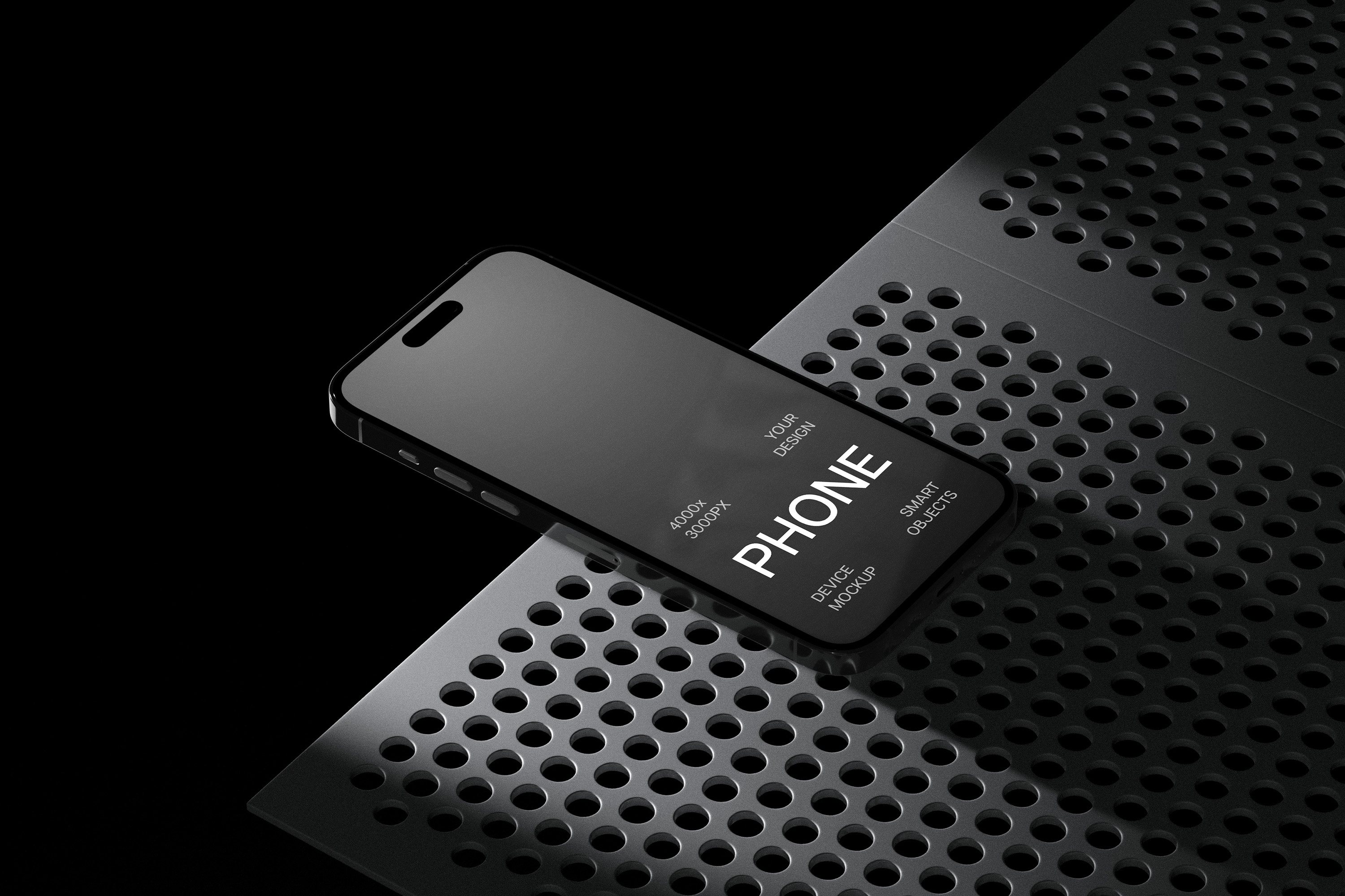 iPhone 16 Pro mockup with editable panel color, realistic textures