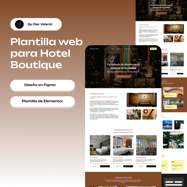 Plantilla web para Hotel Boutique – Diseño en Figma y WordPress Elementor