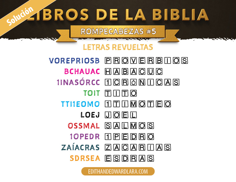 Juego Bíblico para Niños Letras Revueltas Libros de la Biblia Siete