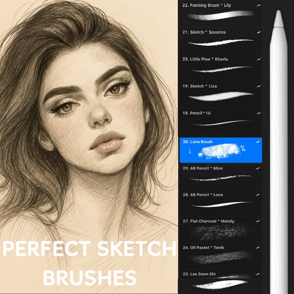 🖌  Solo Hoy: Descarga Pinceles de Boceto Gratis | Exclusive Sketch Brush Download Free Today | アート用スケッチブラシセット無料 + PDF by Lovell