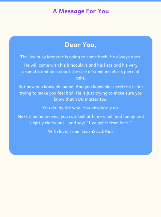 The Jealousy Monster — A Kids’ Story About Understanding Jealousy & Choosing Kindness preview image 10