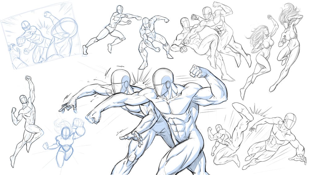 superhero pose sketch