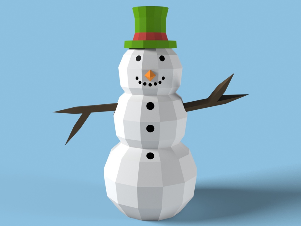 Snowman papercraft DIY PDF template