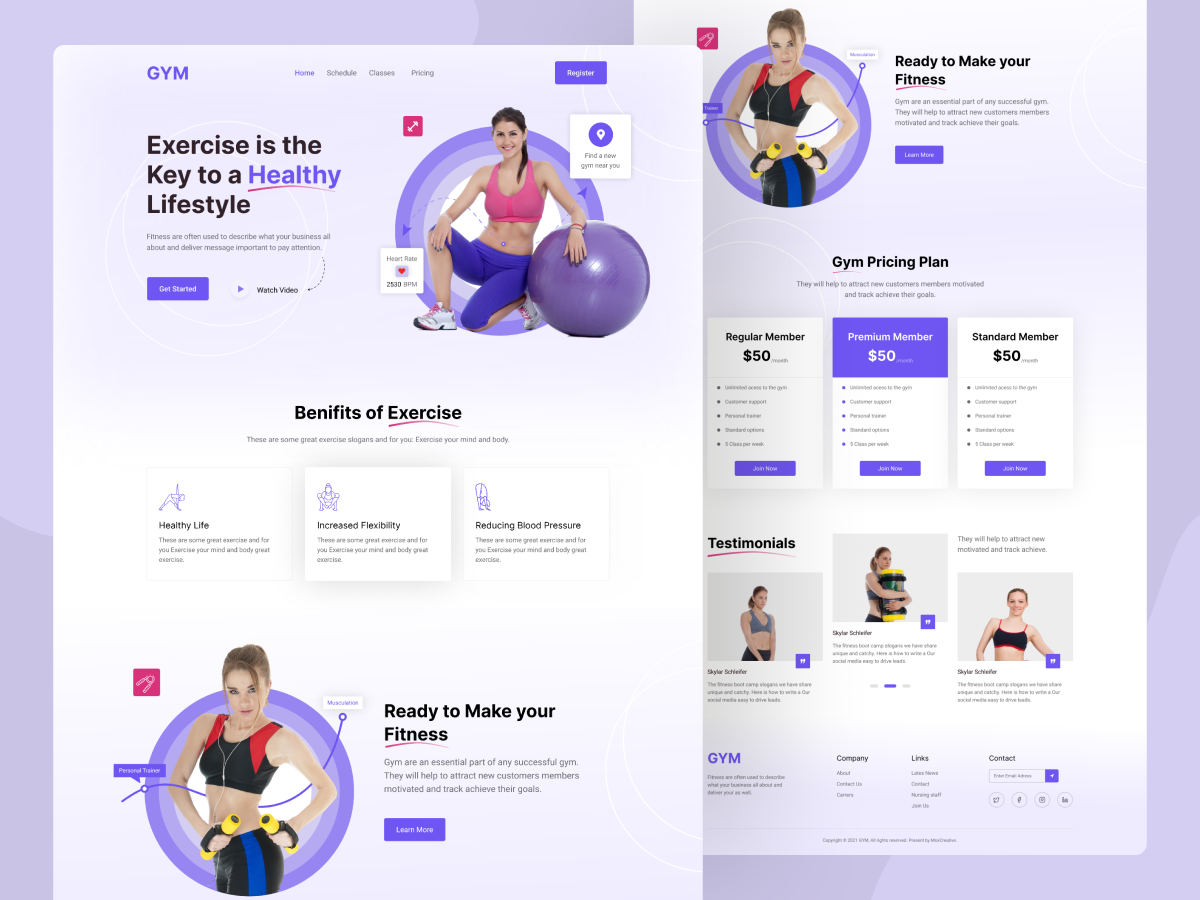 GYM Fitness Landing Page.