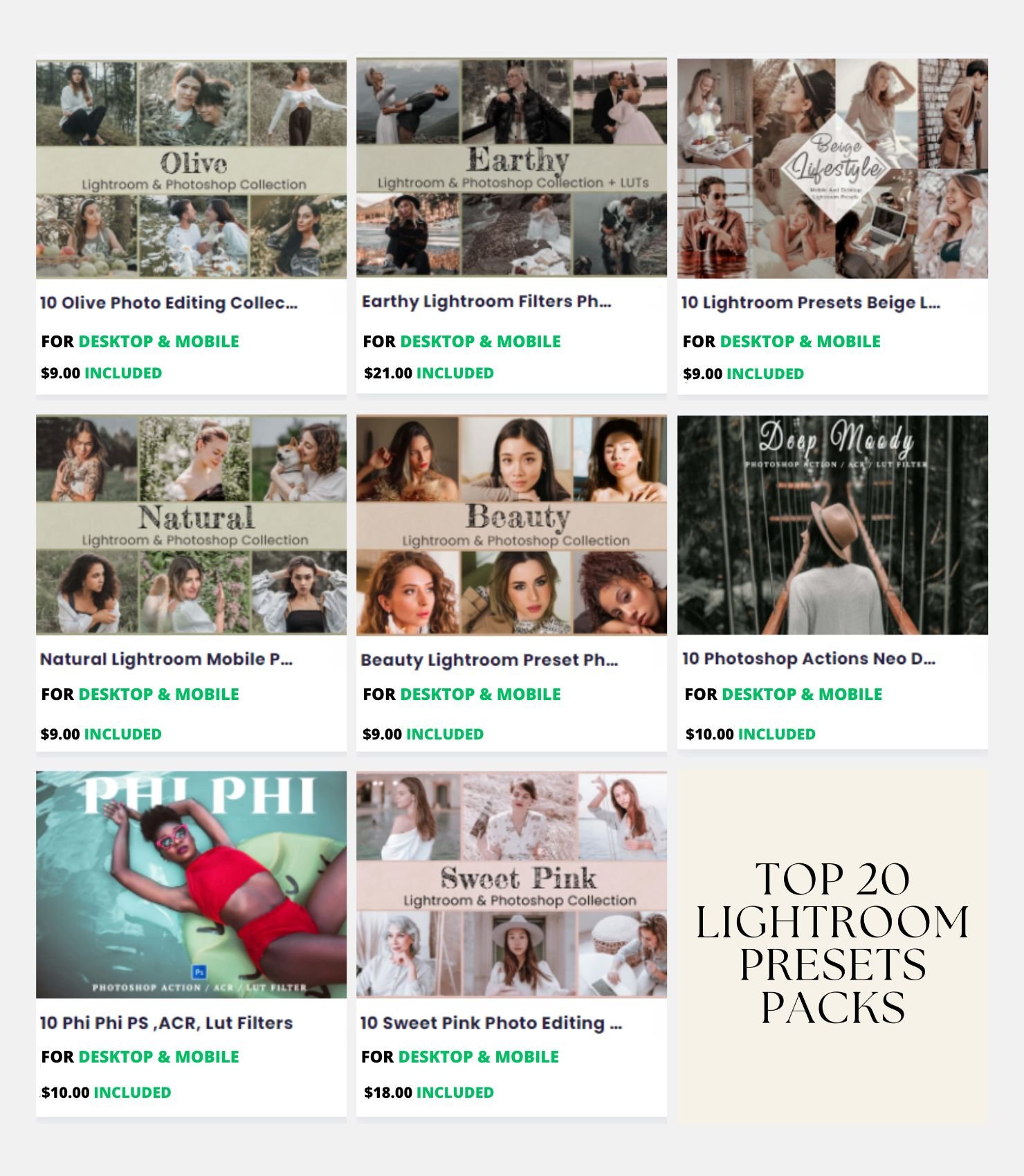 Top 20 Lightroom Preset Packs