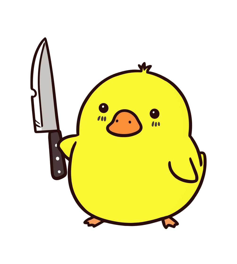 Cute Duck With Knife SVG Yellow Duck PNG Rubber Duck SVG Animal