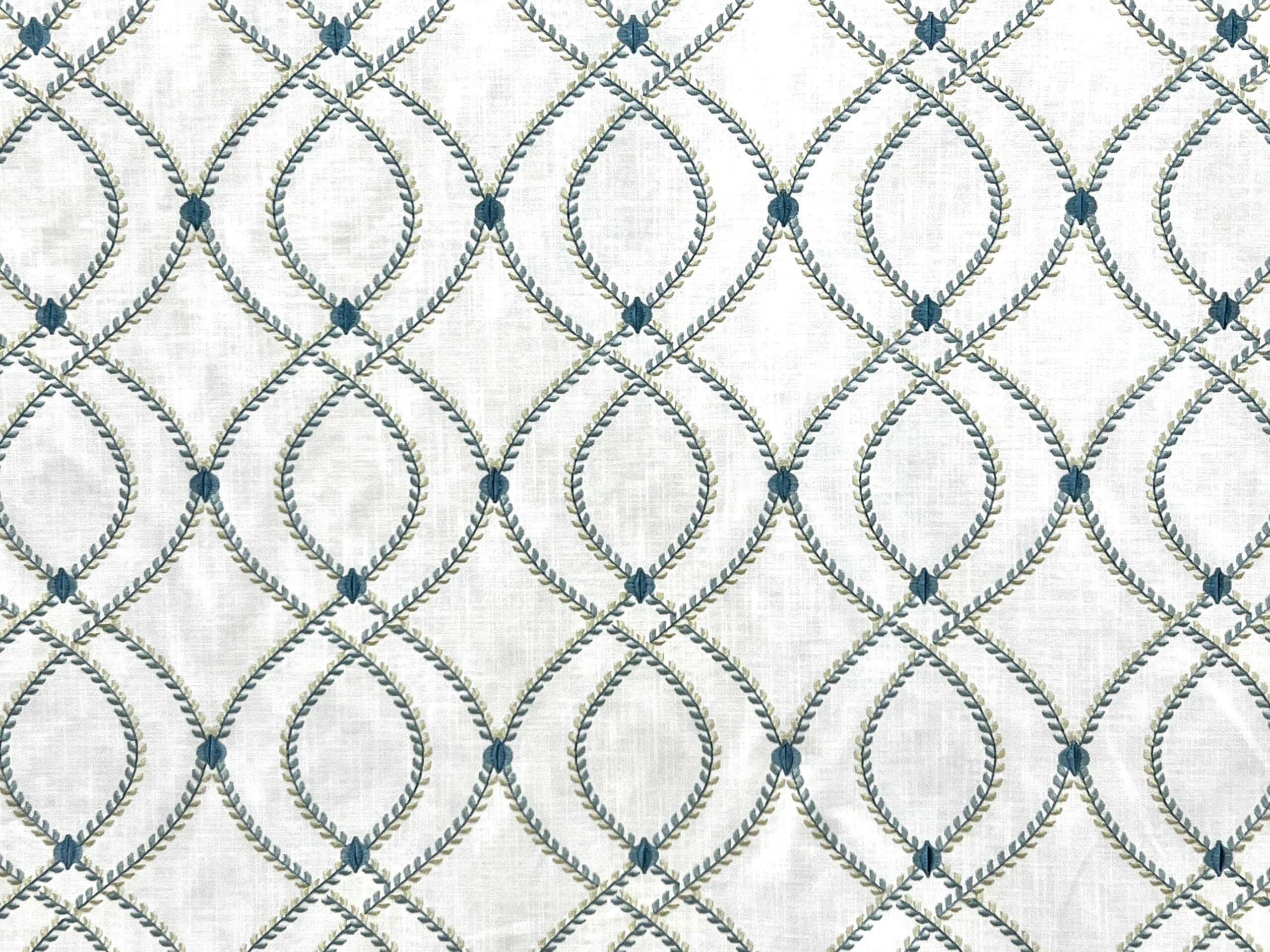 Lumi Mermaid Blue Embroidered Home Decor Fabric