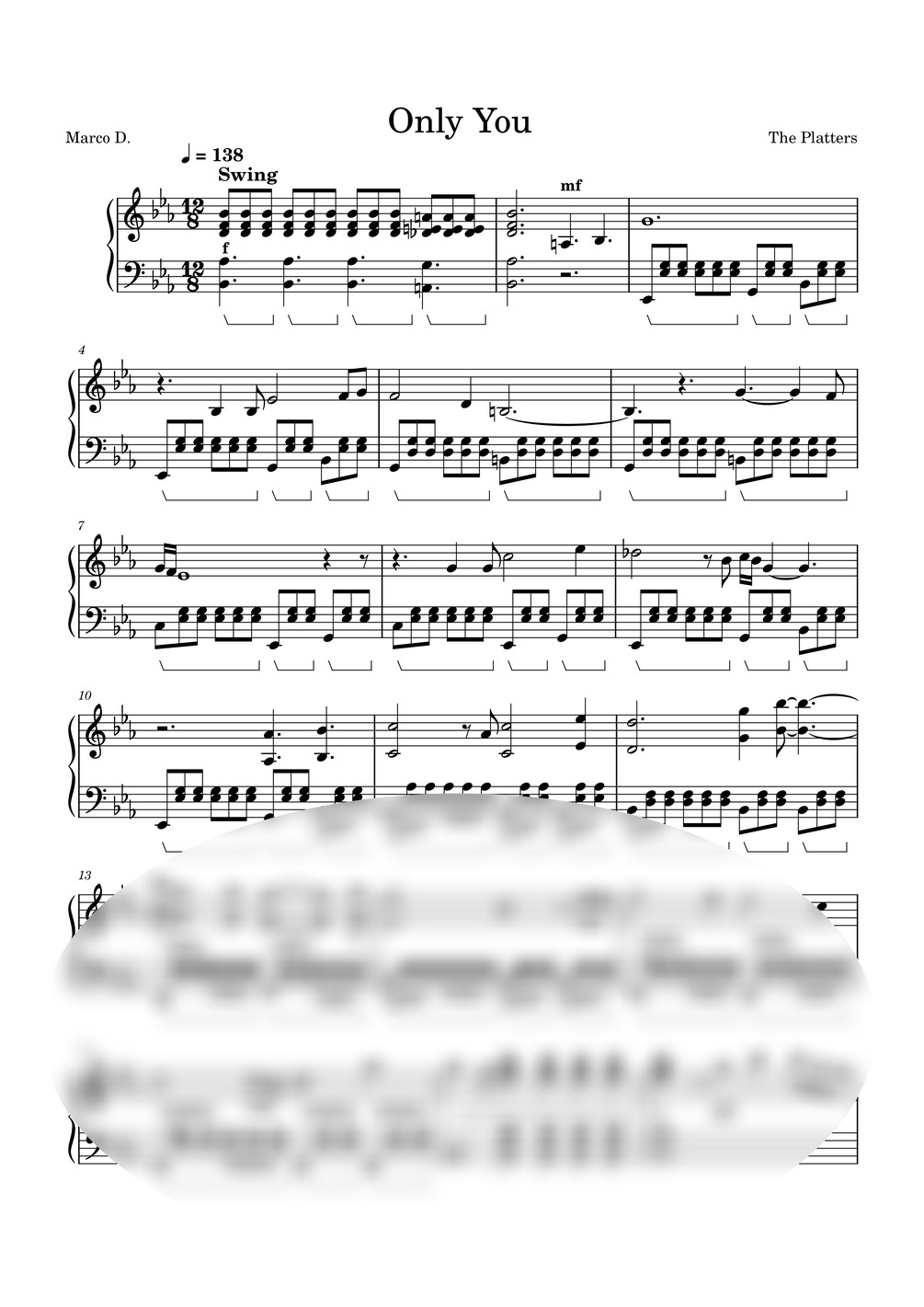 Only You The Platters SHEET + MIDI