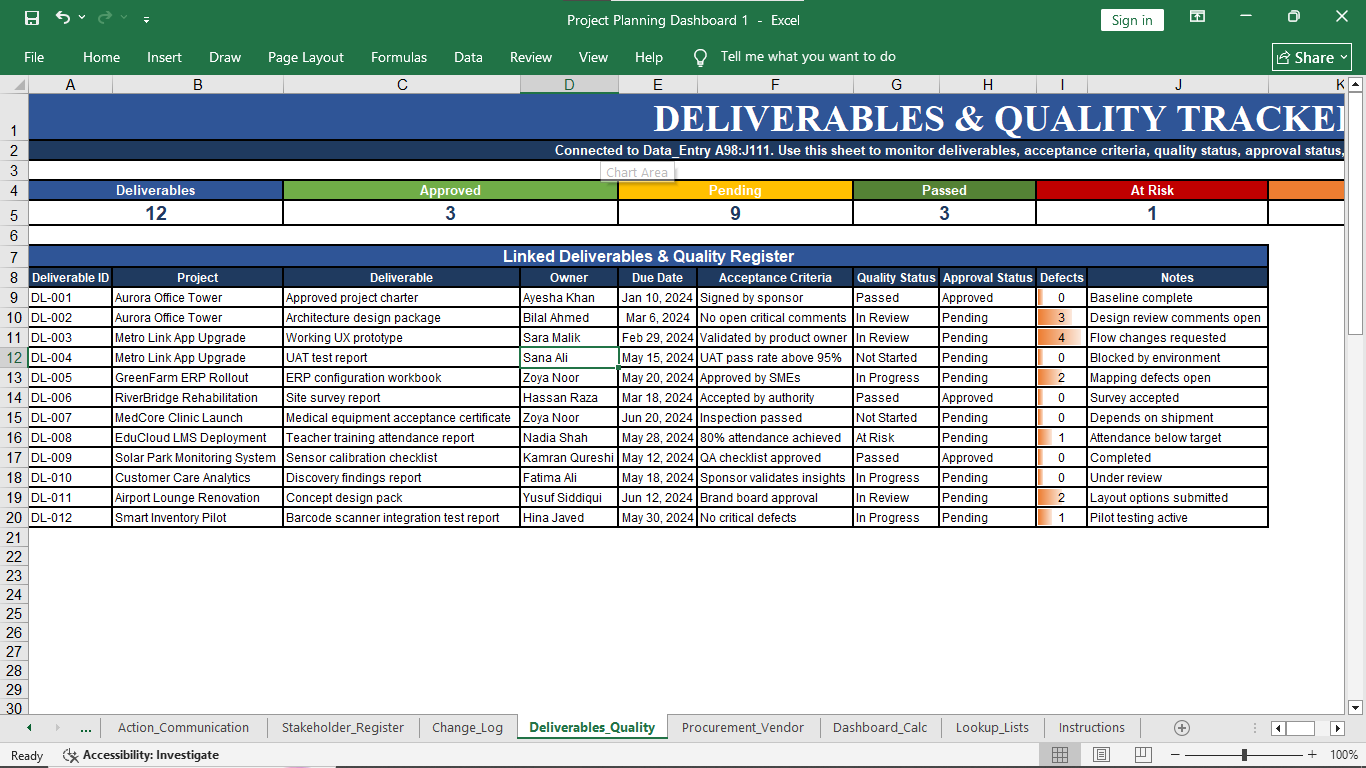 Project Planning Dashboard Preview 01