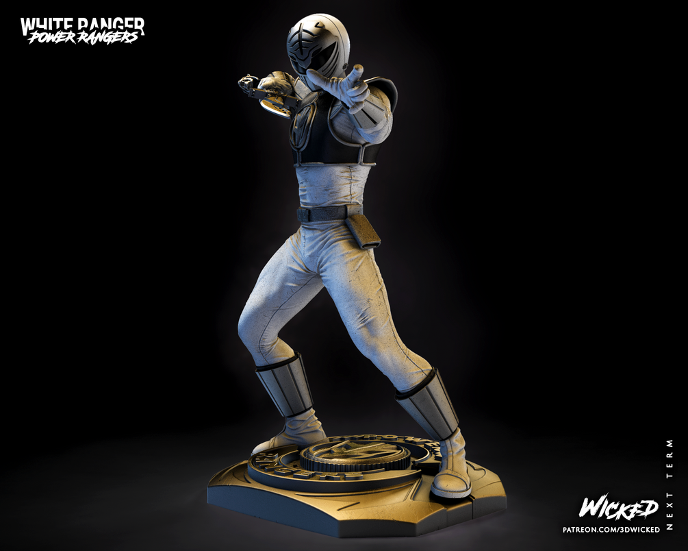 Wicked Movies Power Ranger White Sculpture: Tested and ready for 3d printing