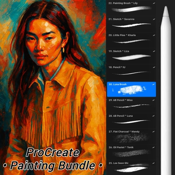 🪔 NOW FREE | Oil Paint Brushes for Procreate 2025+ Free 5 Premium Textures! | Download Now 🪔 by Lovell