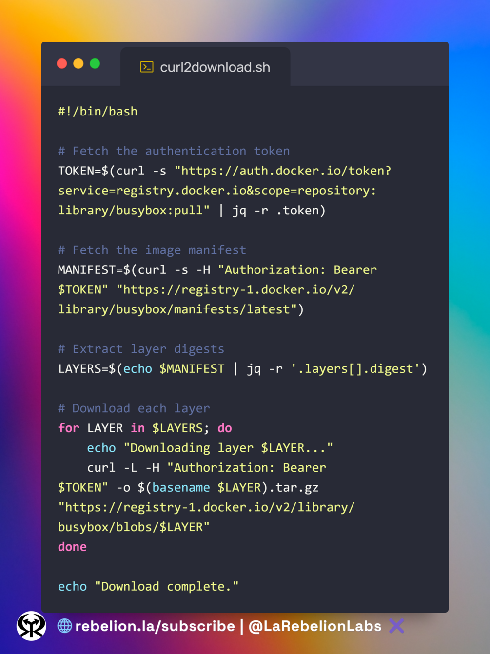 Curl Container Downloader
