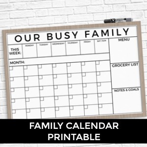 HUGE Family Calendar Printable - 2 Styles!