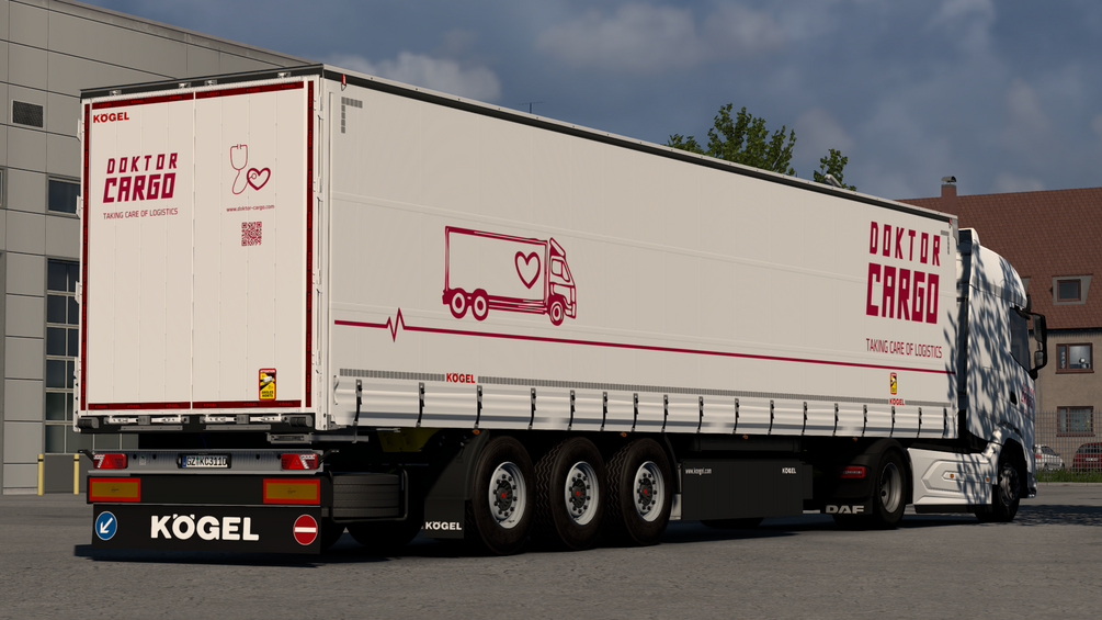 DOKTOR CARGO (D) skin for Kogel Cargo , DAF XG and MAN GX . ETS2 by ANGYALFOLDI