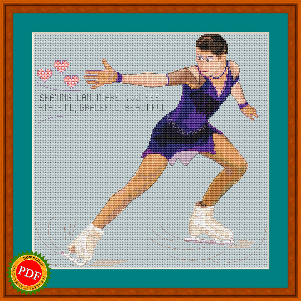 Figure Skating Cross Stitch Pattern Figure Skater Ice Skater