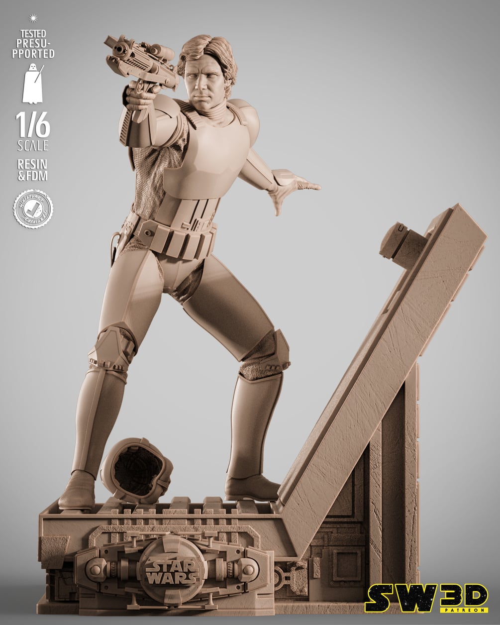 SW3D November 2025 Term Han Solo Stormtrooper Sculpture - Star Wars 3D Models - Tested and Ready for 3D printing
