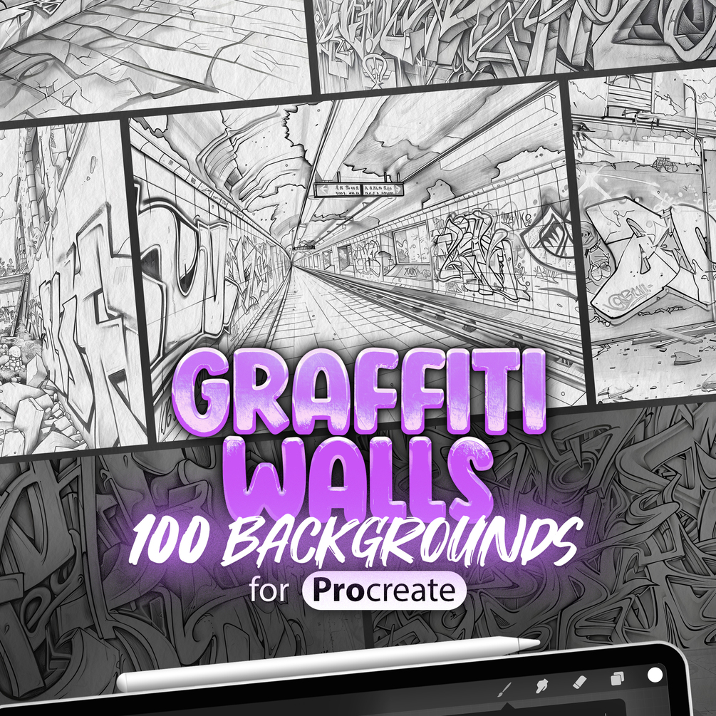 100 Procreate Graffiti Walls Backgrounds Collection