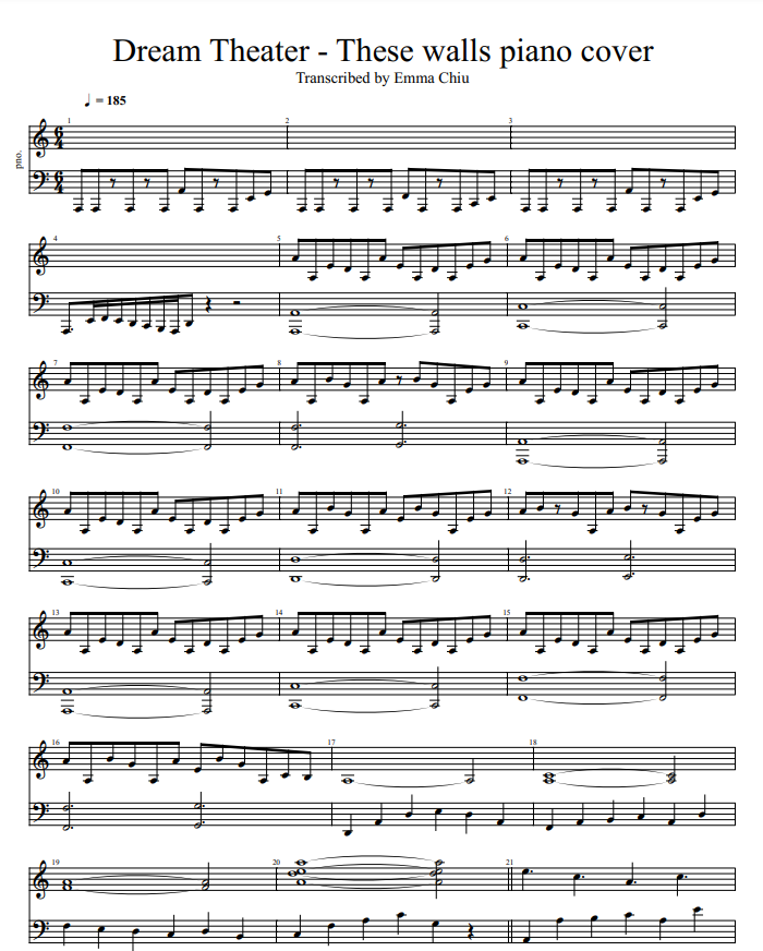 Dream Theater These Walls piano cover