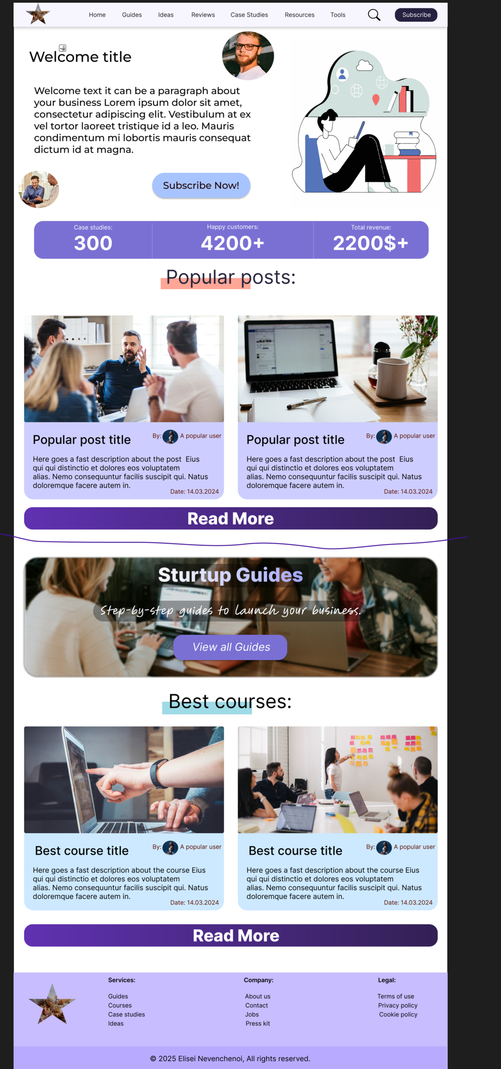 Main Page Minimalist Figma Or Code Design – Inspired by StarterStory ...