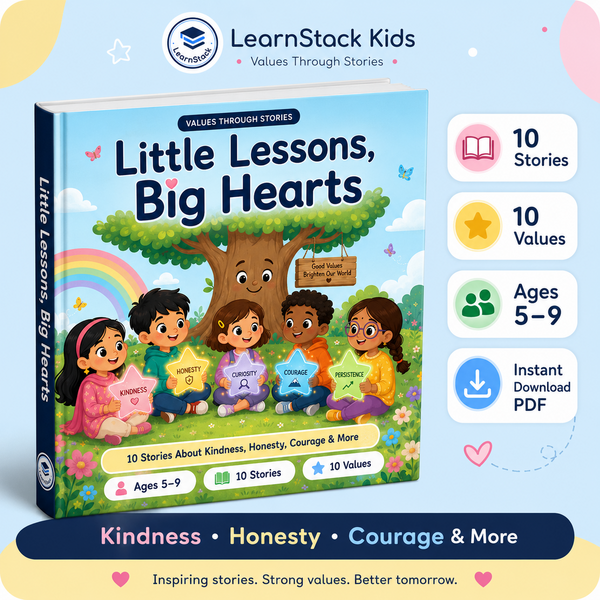 Little Lessons, Big Hearts – 10 Moral Stories for Kids | LearnStack Kids cover
