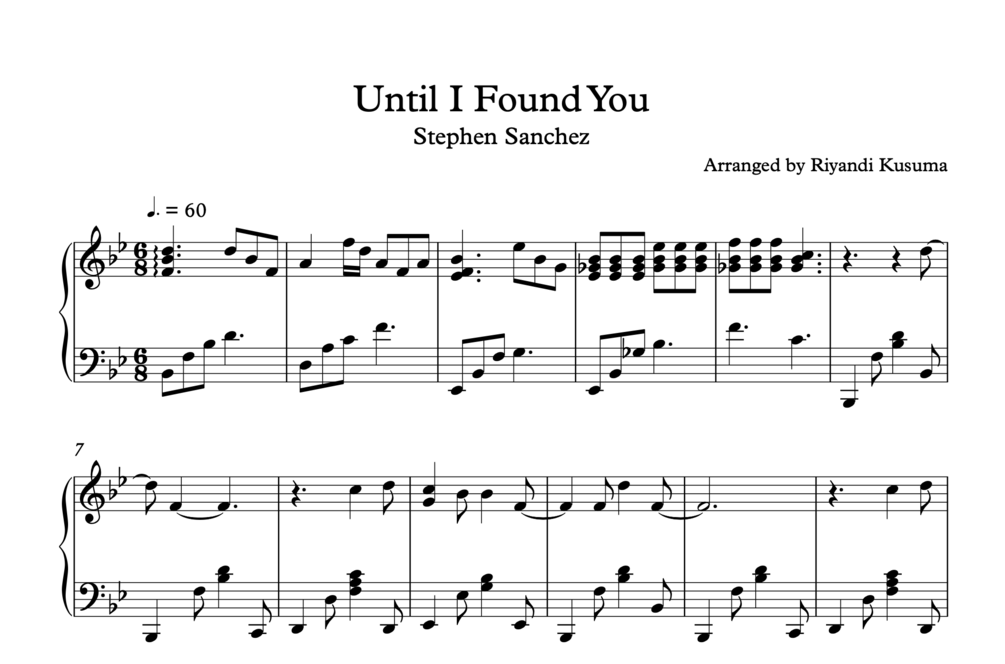 Until I Found You Stephen Sanchez Sheet Music 