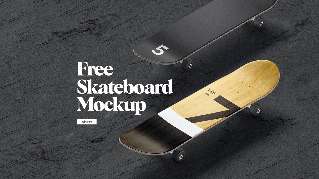 Free Skateboard Mockup