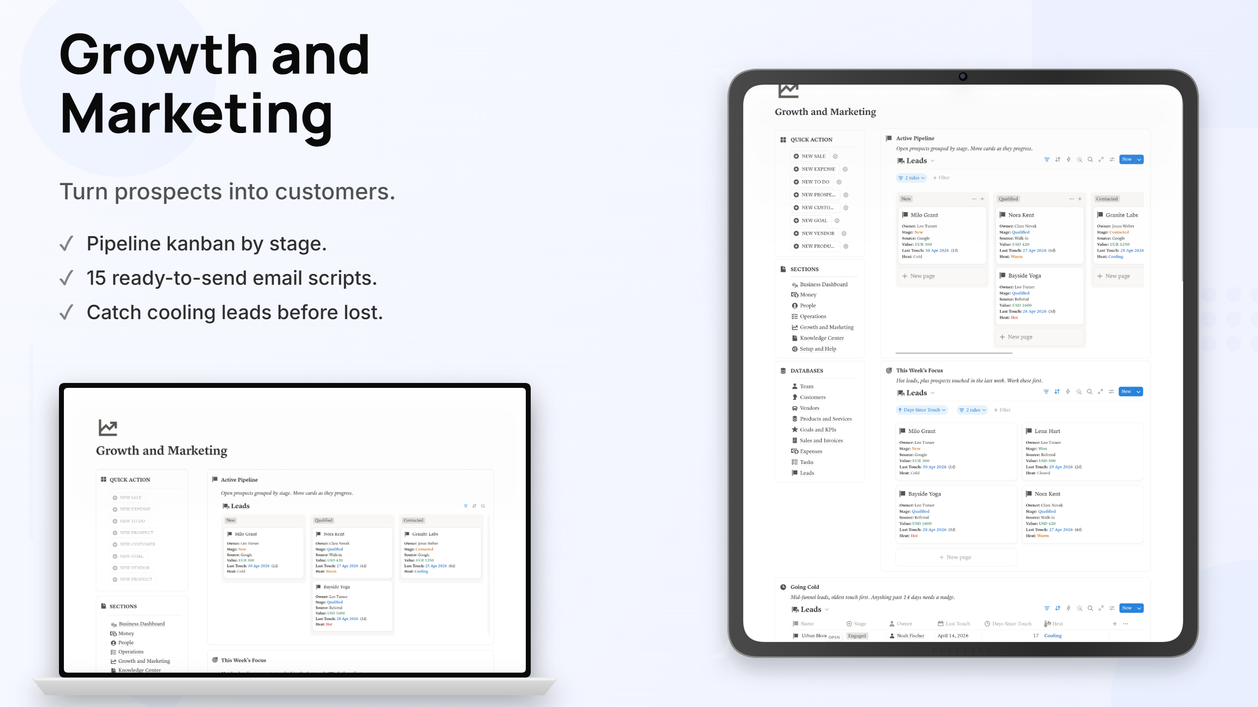 Small Business Notion Template | All-in-One CRM, Sales, Expense & Dashboard System - view 4
