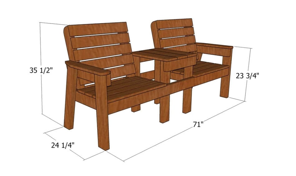 Large Jack and Jill Bench Plans
