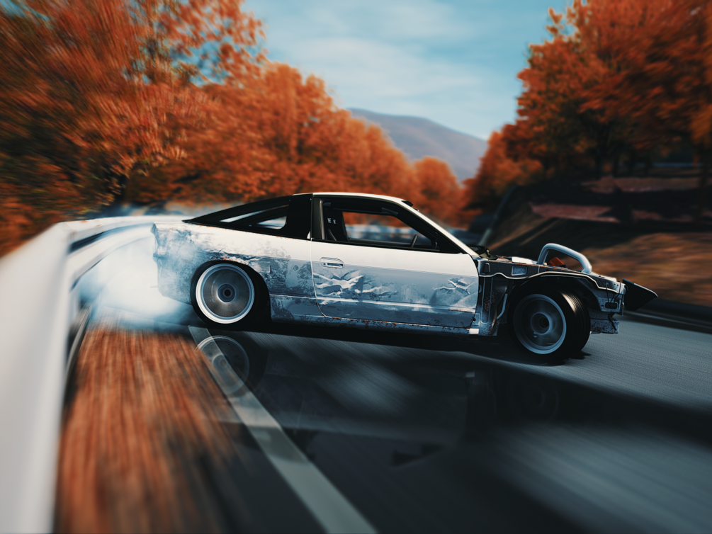 Drone shot like of a 240SX WDT during a drift session! Such an amazing  car. : r/assettocorsa