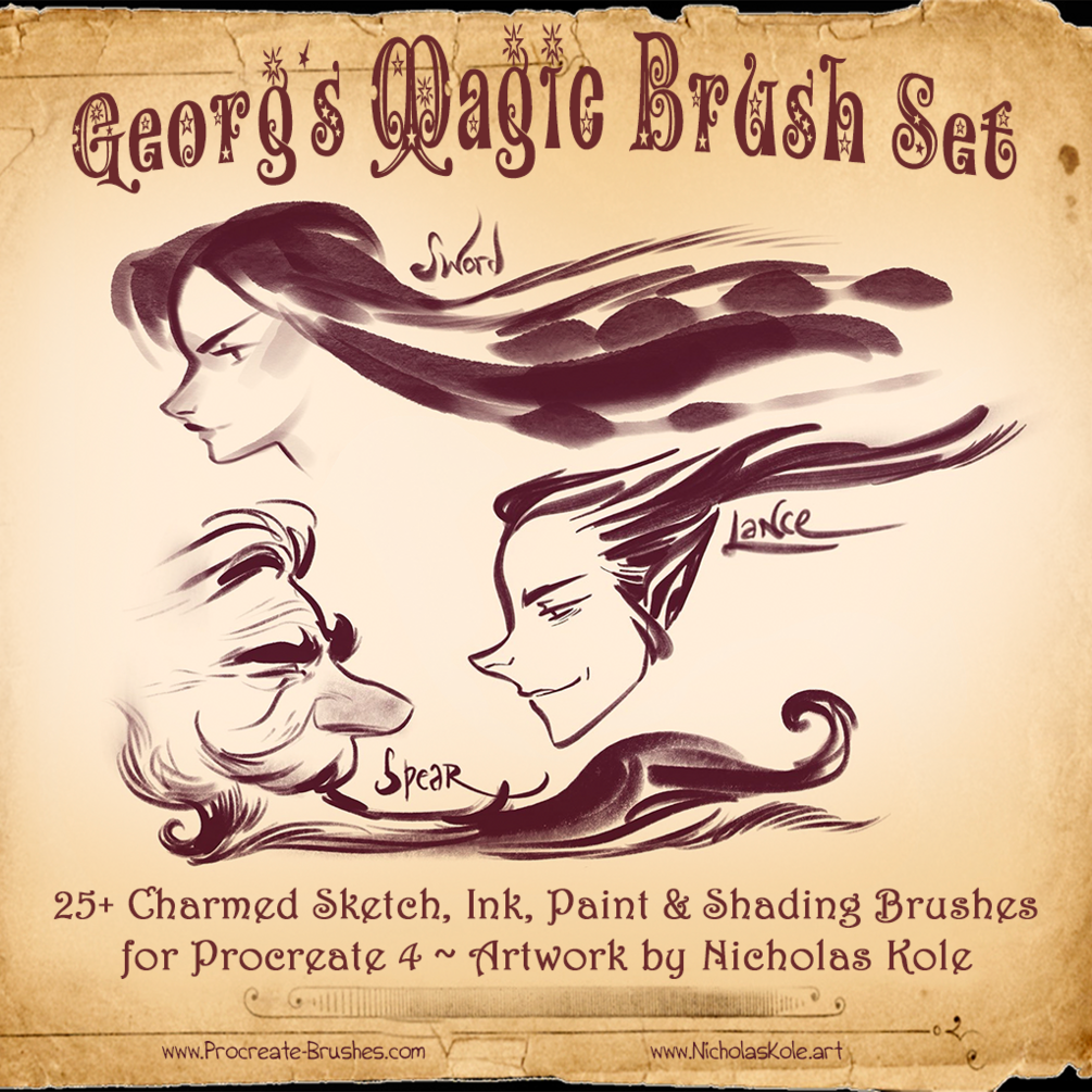 Georg's ✨MAGIC Brush Set: 55+ Charmed New Procreate Brushes by GeorgBrush.club | 2000+ Procreate Brushes