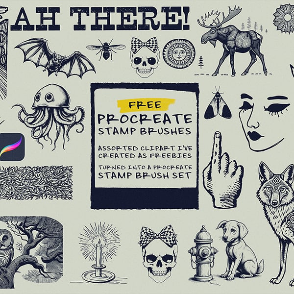 Free Procreate Stamp Brushes Set by HG Designs