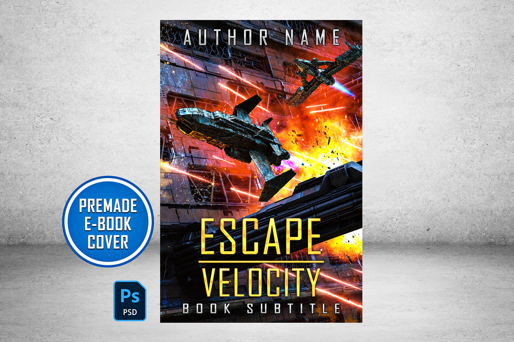 Premade Scifi Ebook Cover Template PSD Digital Download