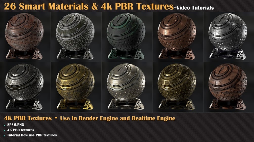 Milad Kambari - 20 Leather Smart Materials + PBR Textures - VOL 04