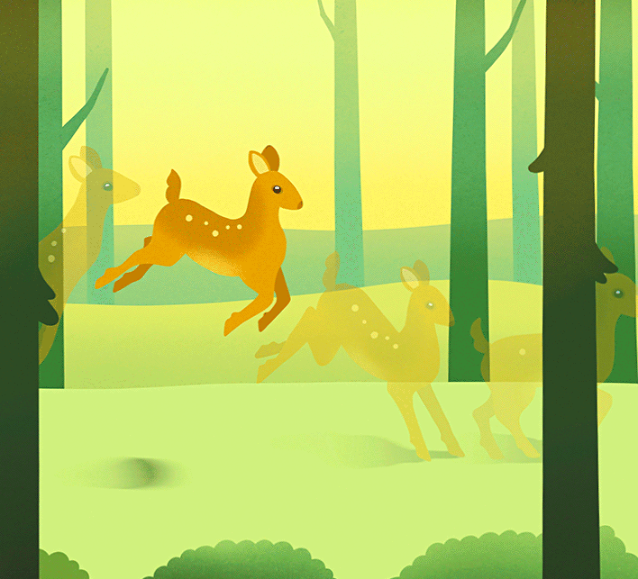 deer jumping animation