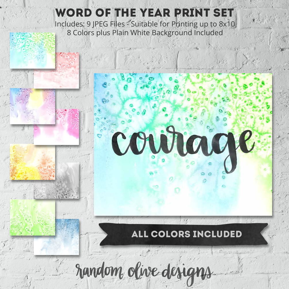 Word of the Year Print: Courage - MultiColor Bundle