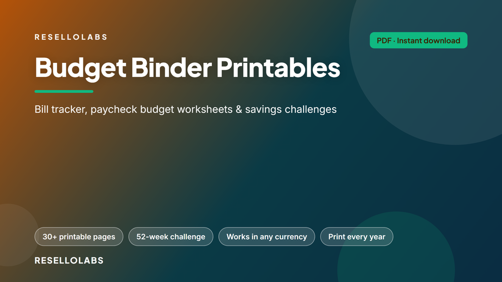 Budget Binder Printables: Bill Tracker, Paycheck & Savings cover