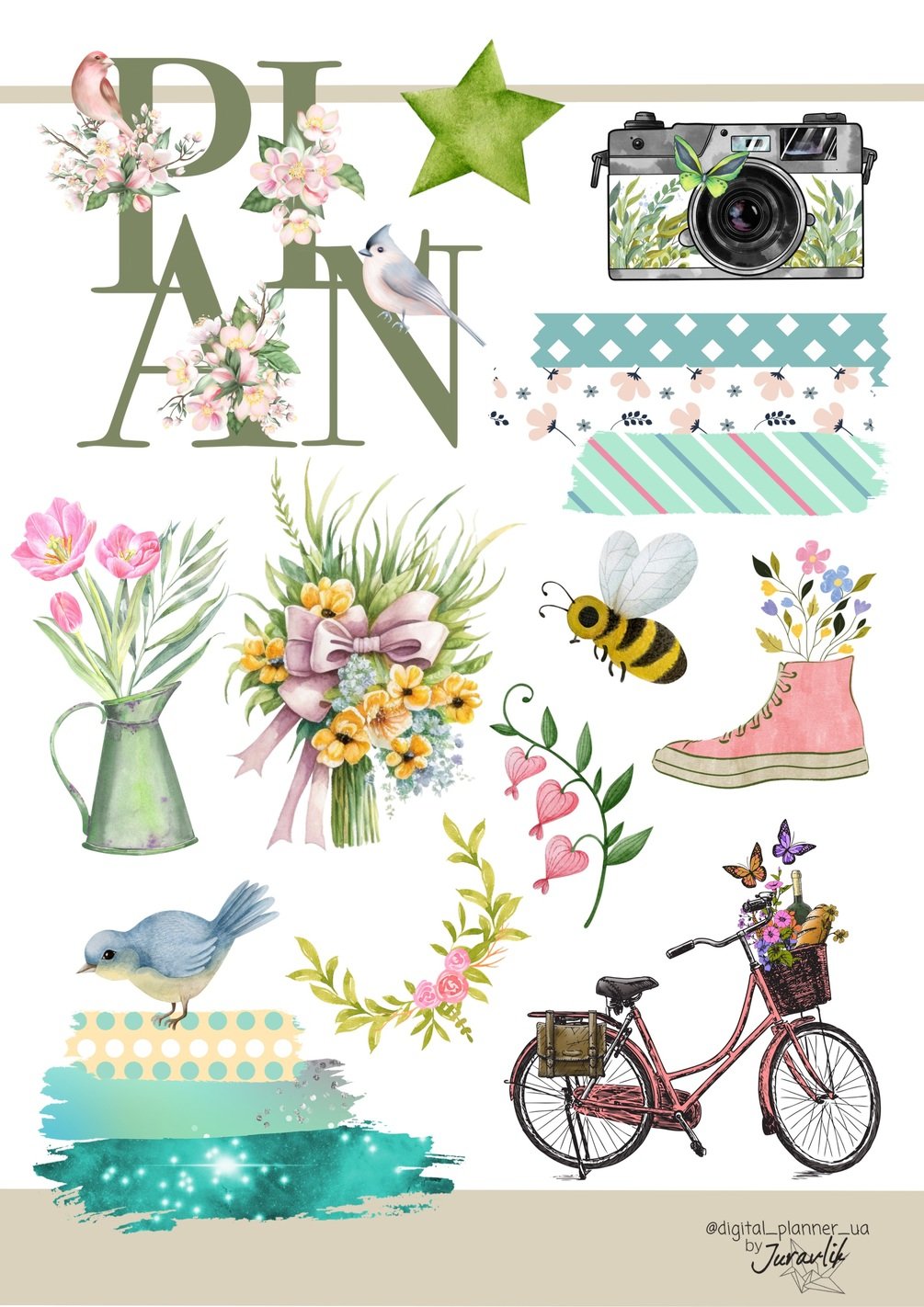 Green Spring GoodNotes Stickers