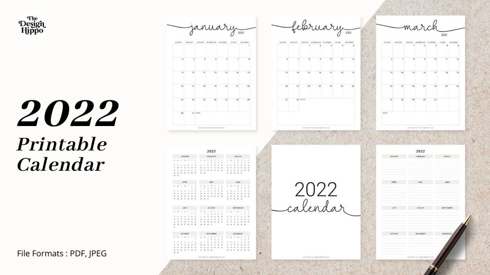 2022 Printable Calendar + 10 Free Inspirational Quotes