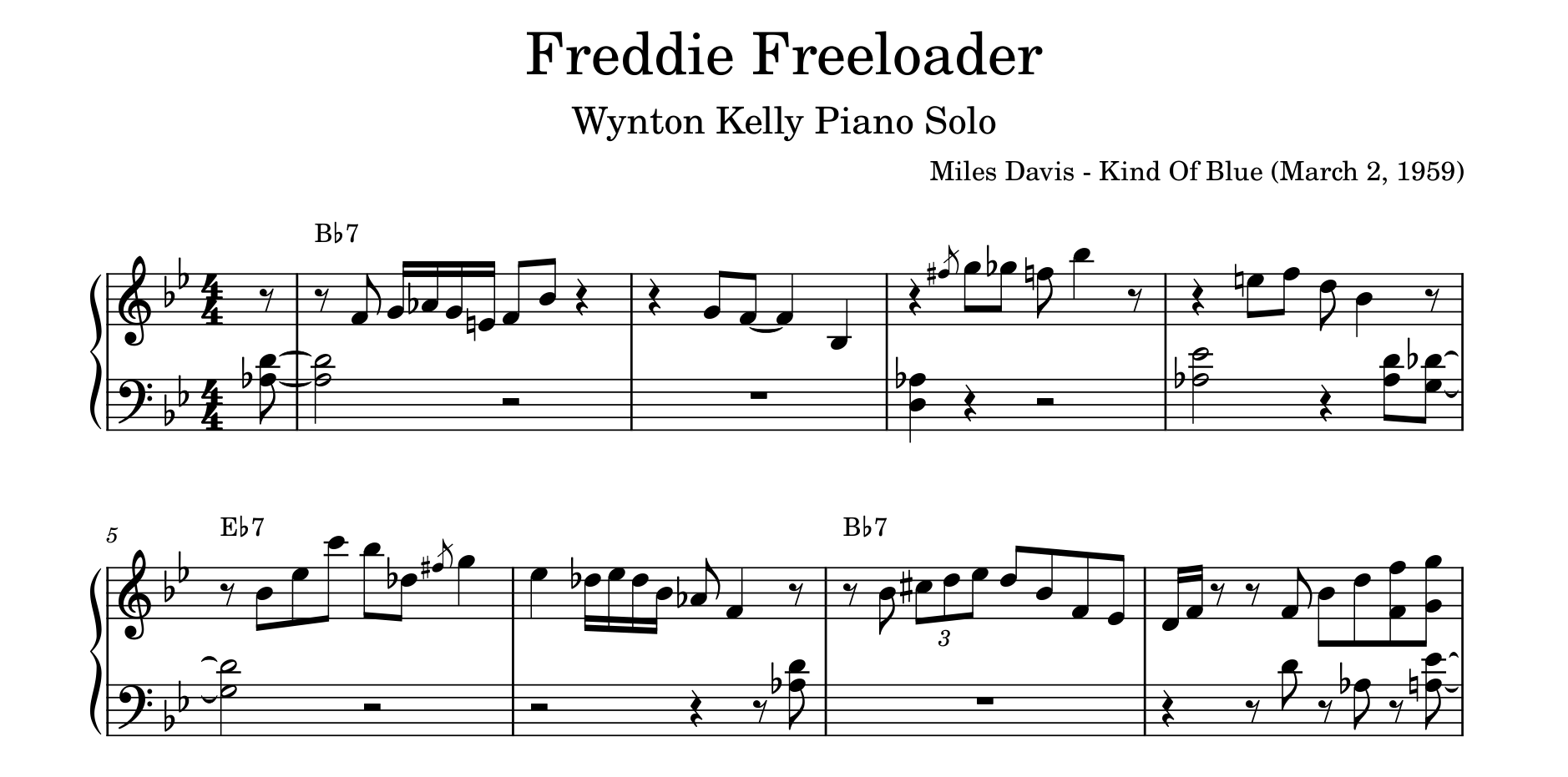 Freddie Freeloader Wynton Kelly Solo