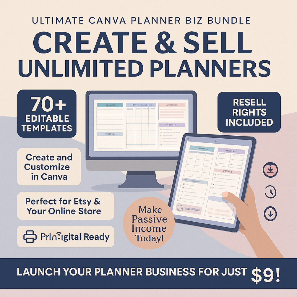 Ultimate Canva Planner Biz Bundle Create & Sell Unlimited Planners