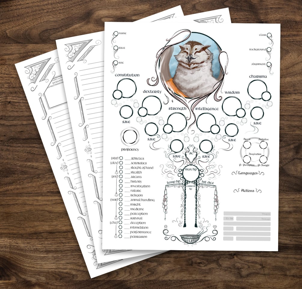 dungeons-dragons-5e-monk-character-sheet-2-sided-digital-etsy