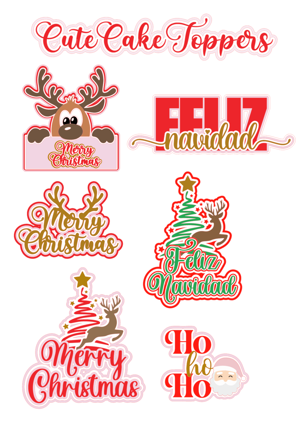 Cake Toppers Navideños/Christmas Cake Toppers