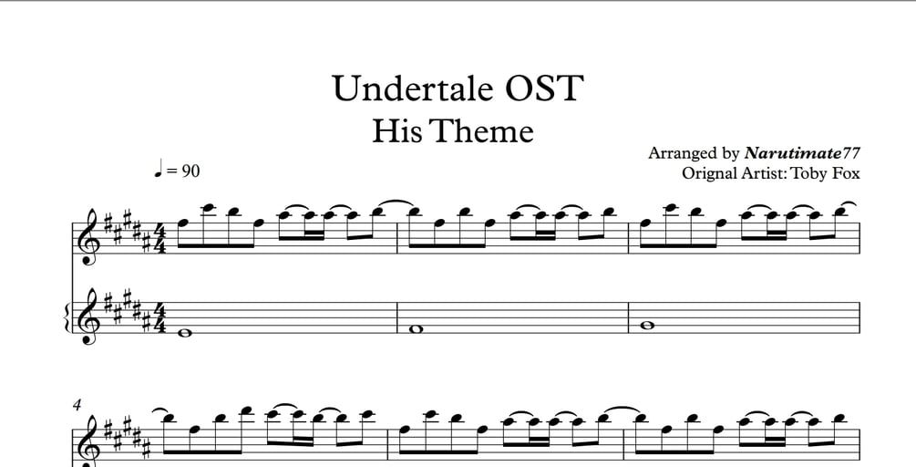 Toby Fox Music Sheets, Music Artists