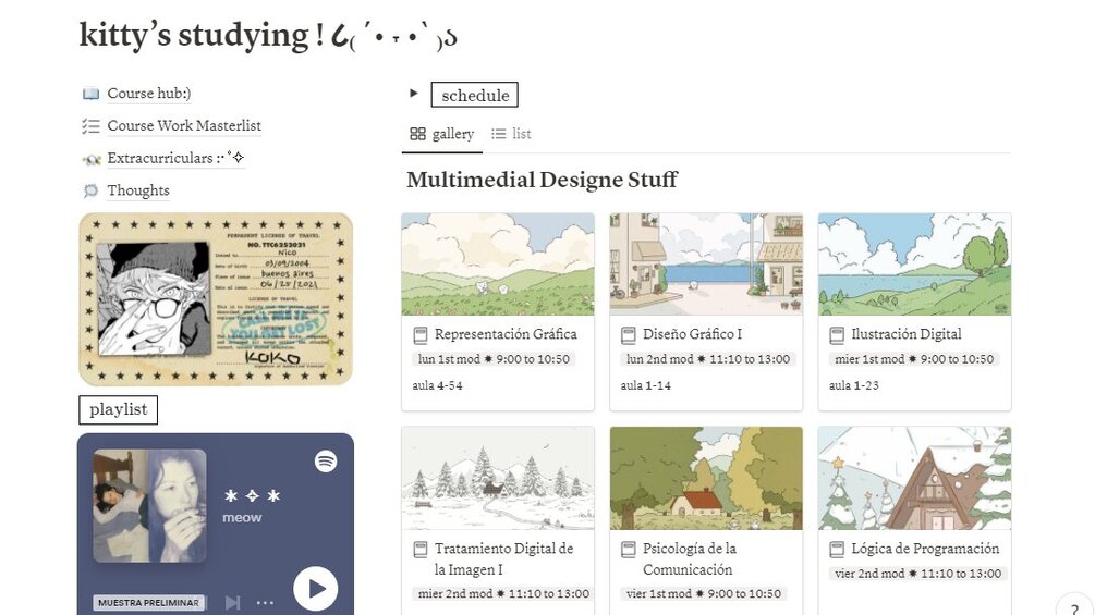 Notion Academic template kpop and cute