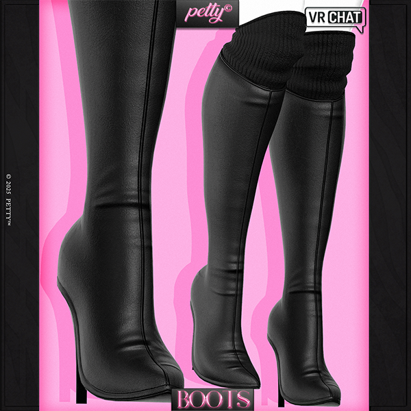 126꒰ა 🎀 ໒꒱ LEATHER BOOTS | VRCHAT VTUBE 3D GAME ASSET BY PETTY by PETTY STORE©
