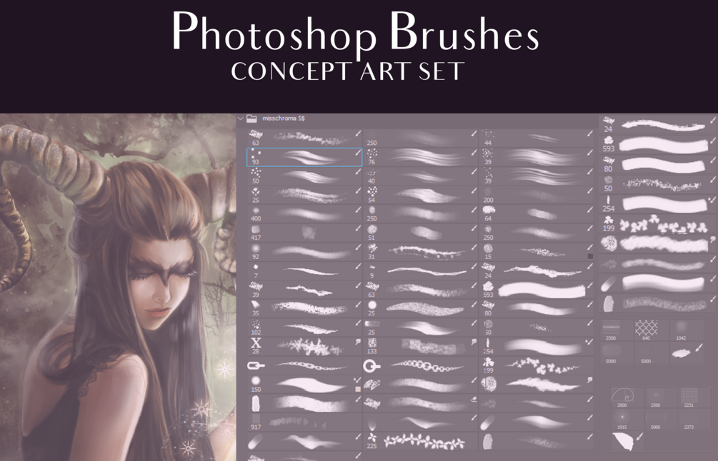 Photoshop Brushes Concept art  Set by Marina