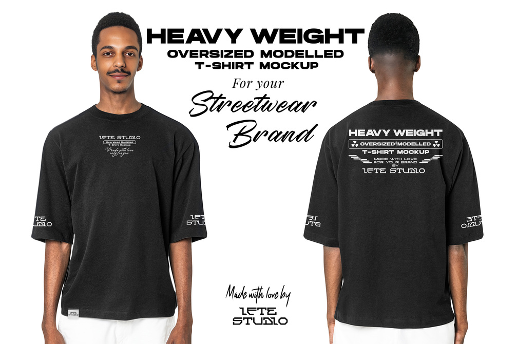 Mockup of a Shirt Featuring a Posing Bulky Man - Mediamodifier